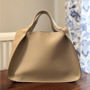 New w/o tags Anthropologie Melie Bianco neutral vegan leather tote bag w/strap